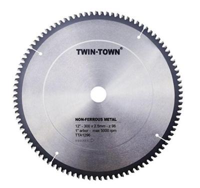 China ALLOY STEEL and Non-Ferrous Metal Tooth 12-Inch 96 TCG Aluminum Saw Blade with One-Inch Shaft for sale