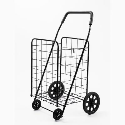 China 40KGS Folding Factory Customized Steel Wire Portable Folding Shopping Cart For Supermarket Trolley Trolley for sale