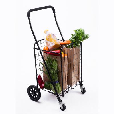 China 30KGS Factory Easy Folding Steel Wire Custom Portable Shopping Cart for Supermarkets for Family Use Universal Wire Car Wheel for sale