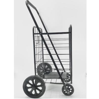 China Factory Customized Tools 80KGS Steel Wire Portable Folding Shopping Cart For Supermarket Steel Wire Folding Shopping Cart for sale