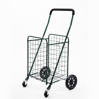 China 30KGS Factory Easy Folding Steel Wire Custom Portable Shopping Cart for Supermarkets for Family Use Universal Wire Car Wheel for sale