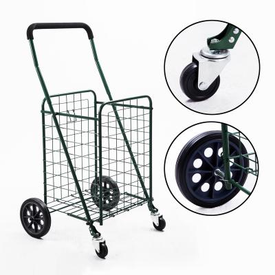 China Portable Folding Steel Wire Shopping Trolley Trolley Cart Easy Folding Foldable Shopping Trolley 30KGS Factory Service Custom for sale