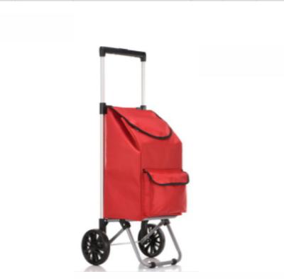 China Wholesale Folding Luggage Trolley Bag Supermarket Hand Cart Aluminum Portable Two Wheel Shopping Trolley for sale