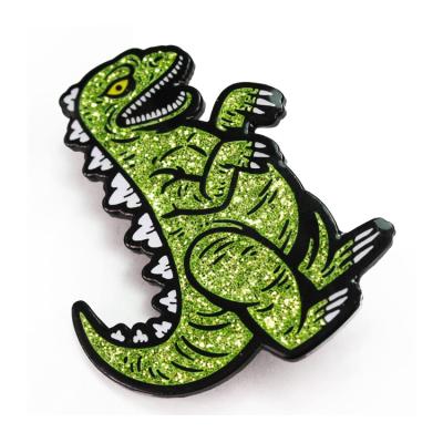 China Japanese Europe Monster Dinosaur Soft Glitter Custom Enamel Pin for sale