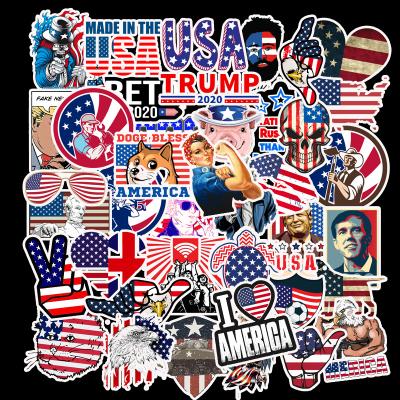 China American Flag Decorative Independence Day Sticker Waterproof Vinyl Decals Sticker For Water Bottle Flask Hydraulic Laptop for sale