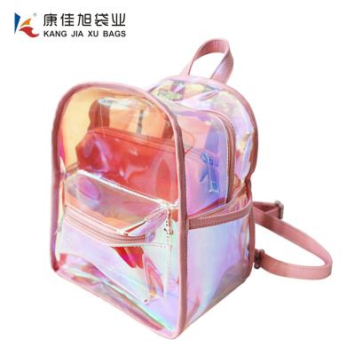 China Waterproof Holographic Transparent Laser TPU Fashionable Backpack For Woman for sale