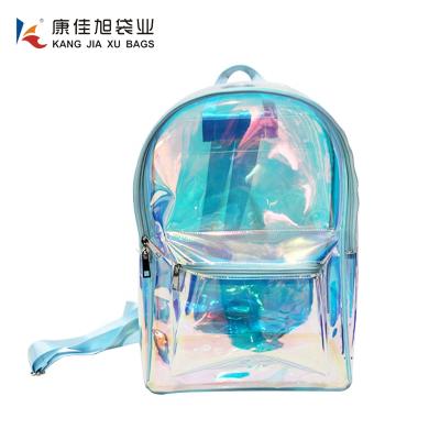 China Waterproof Fashion Laser TPU Holographic Transparent Transparent Bags Travel Bags Backpack for sale