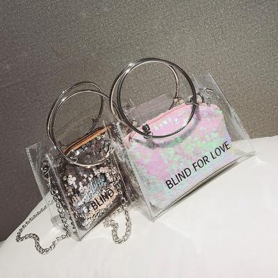 China Fashion Women Tote Bag Laser Jelly Transparent Cross - Body Bag Handbag Lady Portable Shoulder Bag for sale