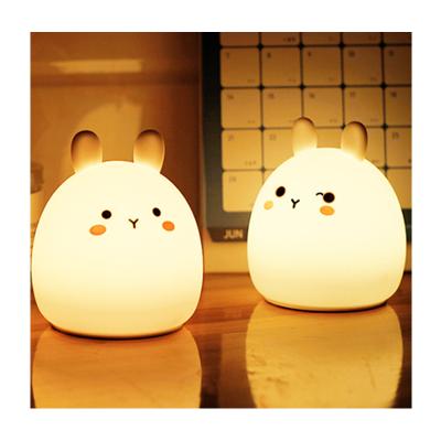 China Modern Stylish Pat Kids Silicone LED Night Light Baby Ligh Bunny Cute Lamp Silicone Nursery Night Light for sale