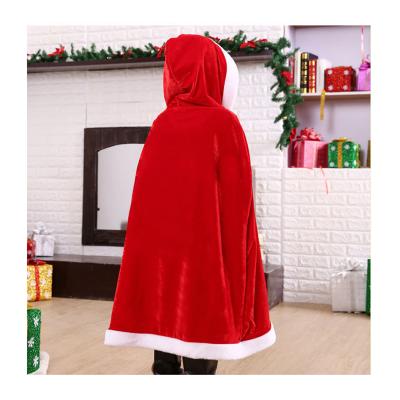 China White Polyester Cape Christmas Party Cosplay Robe Costume Christmas Santa Claus Cape With Hood for sale