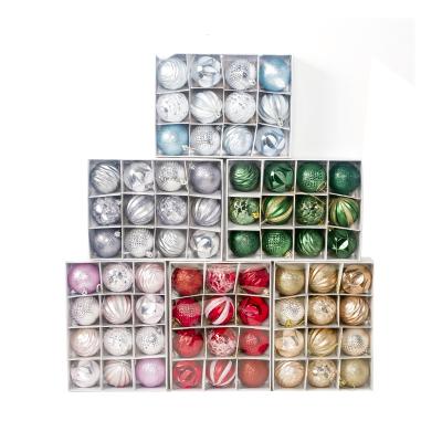 China Christamas Tree Decoration Christmas Tree Parts Christmas Decorations With 6cm Multi Colors Hanging Christmas Ball for sale