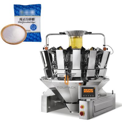 China Automatische verticale graanzak met meerdere koppen weegmachine snack granulair zout suiker koffieboon verpakkingsmachine Te koop