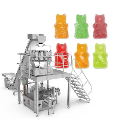 China QQ Candy Gummies Cheese Sticky Screw Multihead Weigher Automatic Cookies Packing Machine For Zipper Bag Stand Up Pouch for sale