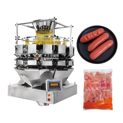 China Small Sausage Belt Combination Weigher Packing Machine Pure Meat Sausage Multihead Weigher for sale