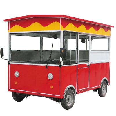 China Shengchuang commercial catering, a popular outdoor street fast food truck in Europe and America, three-wheel electric four-wheel trailer, cafe ice cream for sale