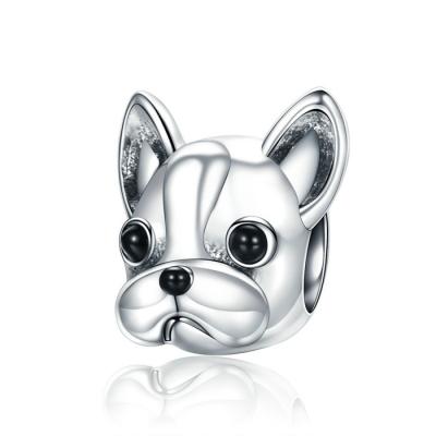 China Loyal BULLDOG Doggy Animal Bulk Sterling Silver Charms For Snake Chain Bracelet for sale