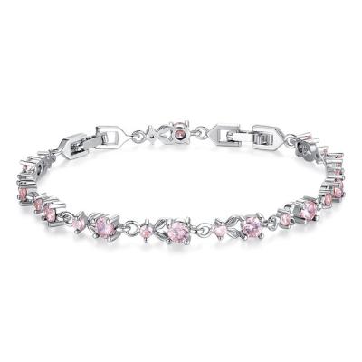 China Gold Plated Cubic Zirconia Jewelry Bracelet with Sparkling Stones for Women for sale