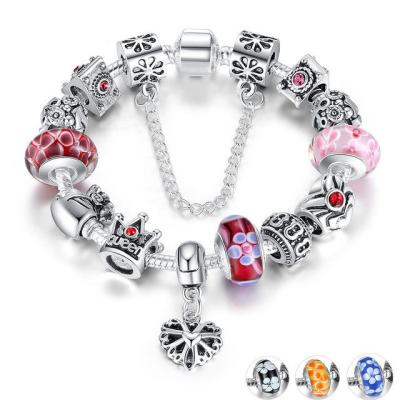 Cina Il multi braccialetto di incanto delle perle di vetro DIY di colore gradisce lo stile di Pandora per il regalo delle ragazze in vendita