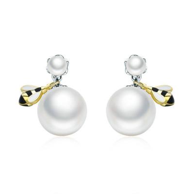 China 100% Natural Freshwater Pearl Jewelry Pearl Drop Earrings For Wedding / Engagement for sale