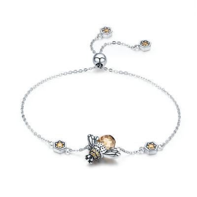 Chine Reine des abeilles 100% 925 bracelets d'argent sterling, bracelet argenté du lien des femmes réglable à vendre