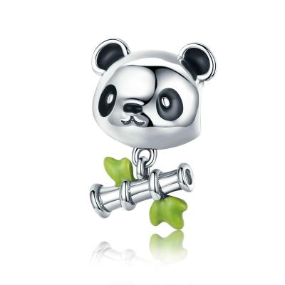 China Bambus-u. Panda-tierischer geformter 925 Sterlingsilber-Charme für Pandora-Armbänder zu verkaufen