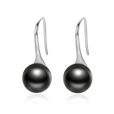 China Freshwater Black Pearl Earrings For Valentine's Day , Black Pearl Drop Earrings for sale