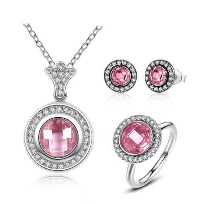 China Fashion Sparkling CZ Sterling Silver Jewelry Sets For Party / Wedding / Anniversary for sale