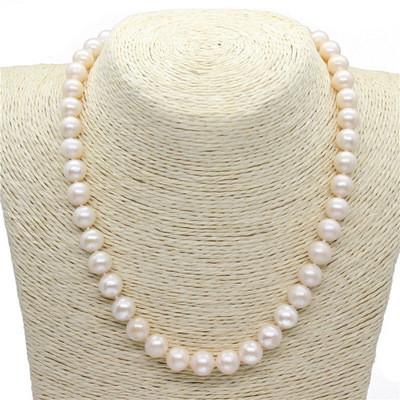 China White Freshwater Pearl Jewelry Classic Strand Cultured Pearl Necklace For Mother for sale