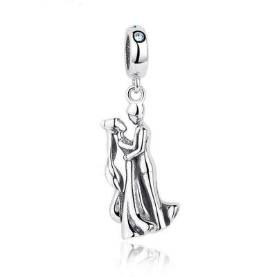 China 100% 925 Sterling Silver Matching Couple Jewelry Charm Beads Dancing Couple Dangle for sale