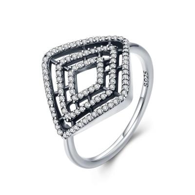 China 100% 925 Sterlingsilber CZ-Verlobungsringe, geometrische Linien Pandoras schellen   für Frauen zu verkaufen