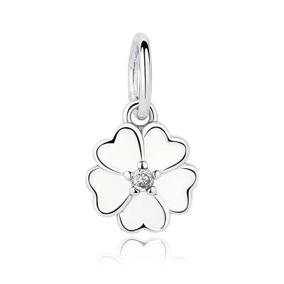 China Genuine 925 Sterling Silver Pendants , White Primrose Flower Pendant for sale