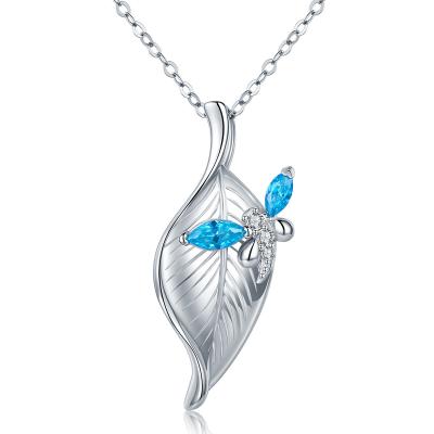 China Authentic 925 Sterling Silver Necklace , Womens Silver Pendant Necklace With Tree Leaves for sale