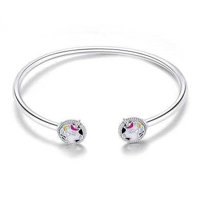 China 925 Sterling Silver Bracelets , Colorful Enamel  Sterling Silver Bangle Bracelets for sale