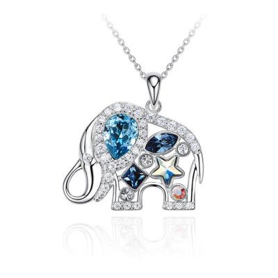 China Fashion Women Crystal Gemstone Jewelry , Blue Crystal Necklace With Cubic Zirconia Material for sale