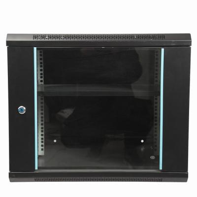 China SPCC Cold Rolled 9U Wall Mount Network Server Rack IP20 Server Rack Case Steel Vending Cabinet 19 Inch Tempered Glass Door Or Mesh Door 600*600*500 for sale