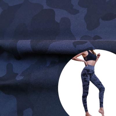 China 200 Gsm Camouflage 74nylon 26spandex Free Cut Lululemon Leggings Fabric Stretch Manufacturers for sale