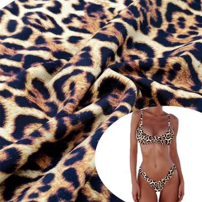 China Stretch JY Leopard Faux Fabric Custom Design Polyamide Spandex Digital Screen Printed Fabric for sale