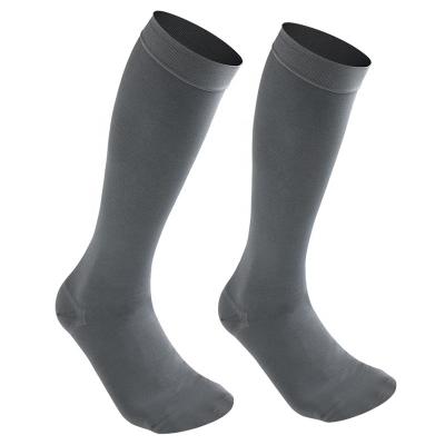 China Gray Color Unisex Knee High Heel Teeth Compression Stockings Arch Support 15 - 20 mmHg For Varicose Veins for sale