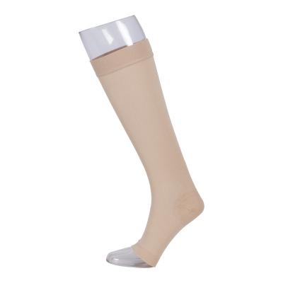 China Antibacterial Knee High 20-30 mmHg Compression Stockings Open Socks For Circulation Open Toe Close Unisex Women And Men for sale