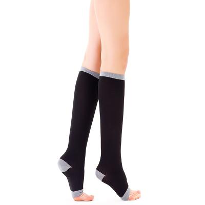 China Improved Blood Overflowing & Circulation Sleep Knee High Compression Open Socks for sale