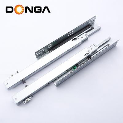 China Strong Loading Capacity New Arrival Soft 3 Fold Extension Full Enclosure Stainless Steel Drawer Slide for sale