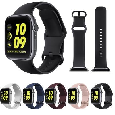 China Hot Selling RTS Rubber Manufacture Silicone Watch Band Fashion Smartwatch Strap For Apple Food Grade Durable Elastic Bands for sale