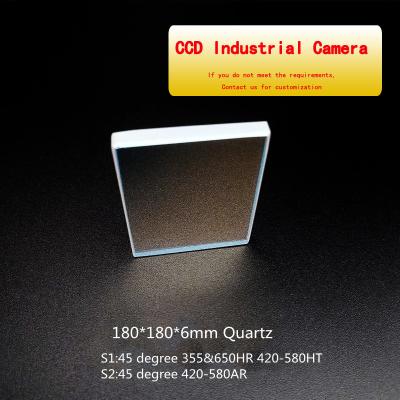 China Square 180*180*6mm CCD Lens S1 45 Degree 355 650HR 420-580HT S2 45 Degree 420-580AR Quartz for sale