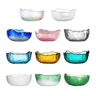 China Contemporary Japanese lead-free crystal glass bowl tea salad bowl glacier wash dishes, fruit bowls in the kitchen for sale