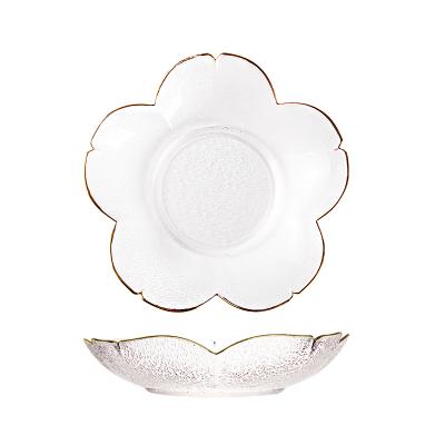 China Japanese style minimalist cherry blossom lead-free crystal glass bowl, exquisite mini dessert bowl for sale