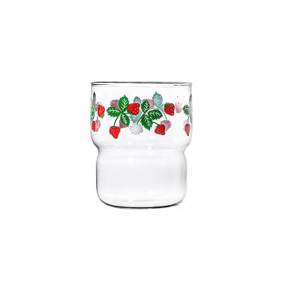 China Strawberry Cup Juice Glasses Clear Water Glass CLASSIC Sweet Mugs For Drinking Crystal Glass Lead Free Gift for sale