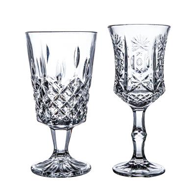 China Creative Embossed Europe Retro Wine Style Mechanism Drinks Glass Mug for sale