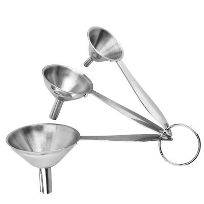 China Wholesale viable stainless steel funnel with 3 tp mini funnel set ideal use as a kitchen funnell for sale