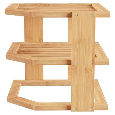 China 3 Tier Corner Stored Eco - Friendly Bamboo Shelf for sale