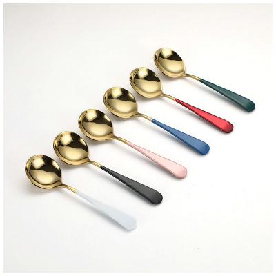 China Viable Creative Design Stainless Steel Coffee Tea Spoons Soup Spoon Coffee Cup Shaping Spoon for sale